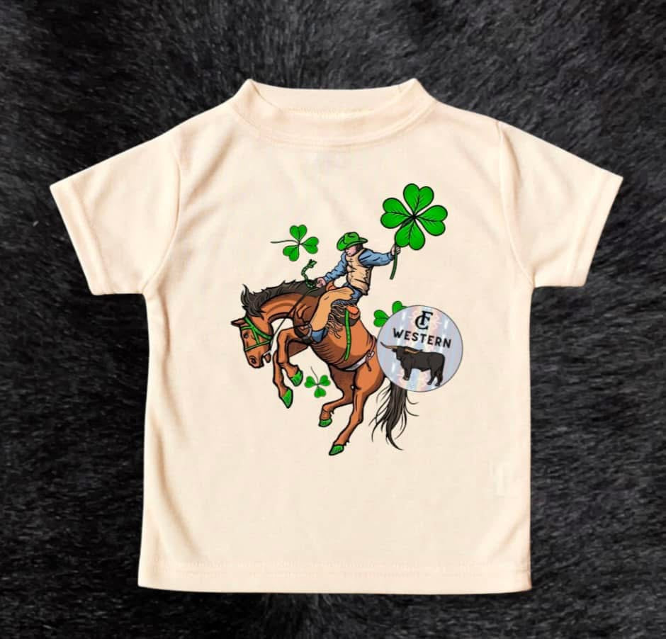 Lucky Buckin Bronc rider Tee (read description)