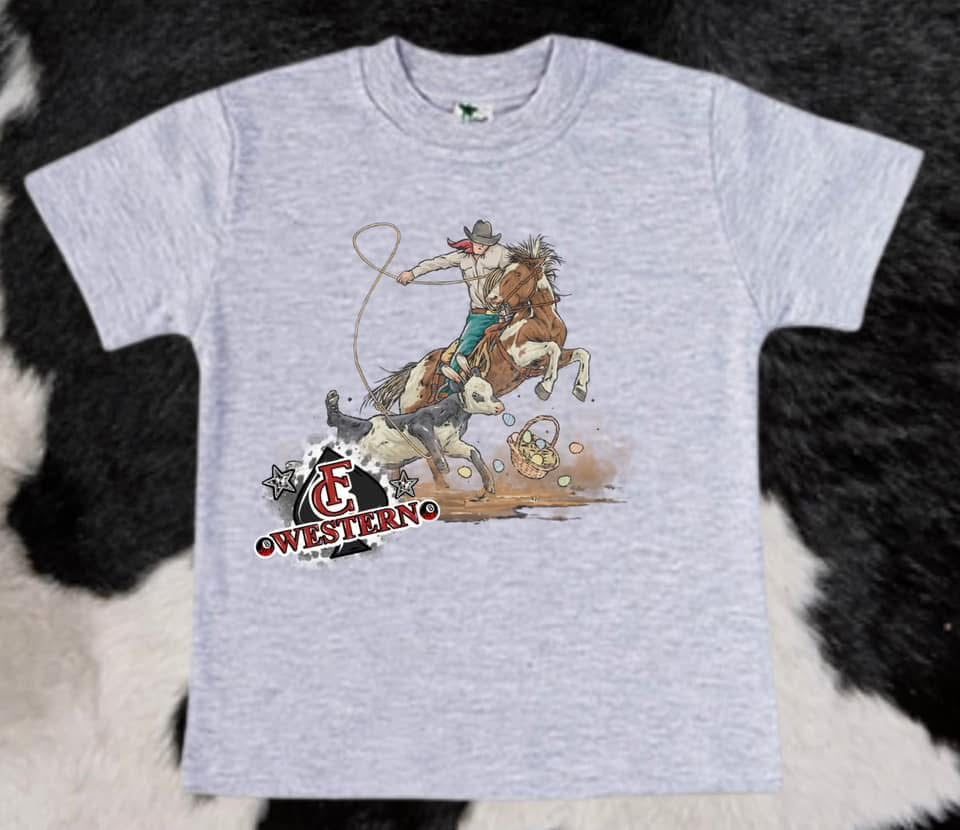 Adult Roping The CowBunny Tee (read description)