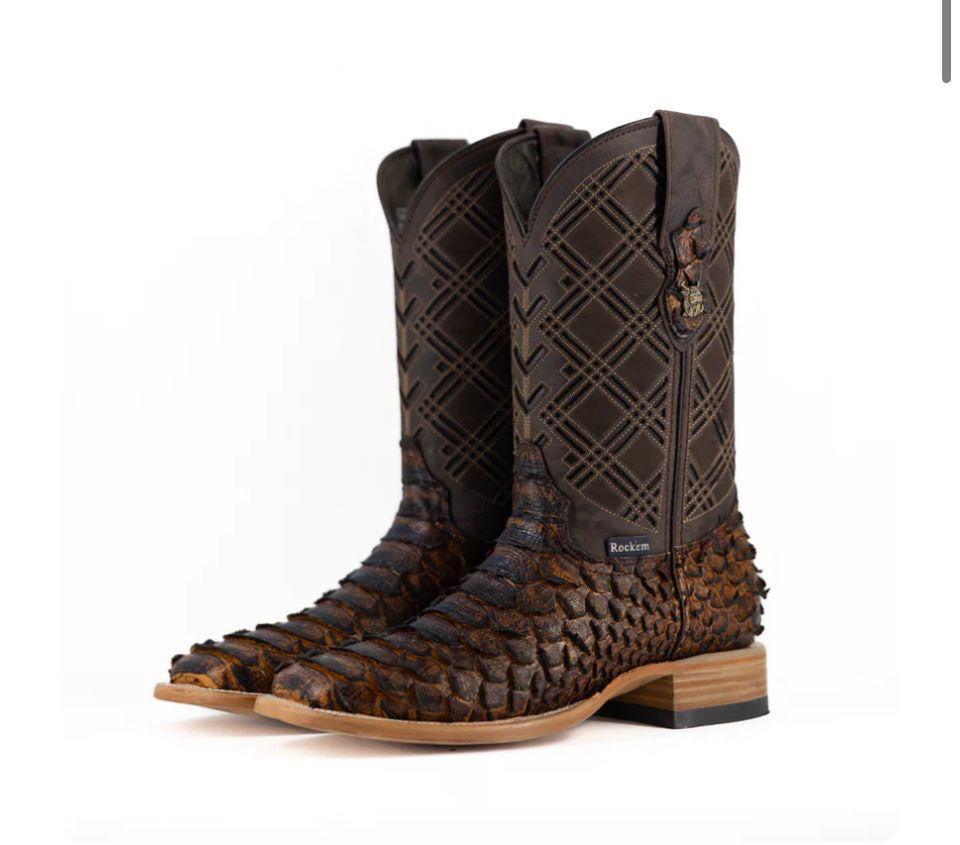 Bradley Python Square Toe Cowboy Boot(READ FULL DESCRIPTION)