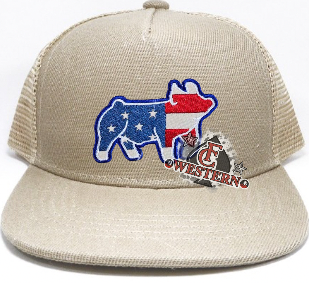 Patriotic Show Pig Hat (READ FULL DESCRIPTION)