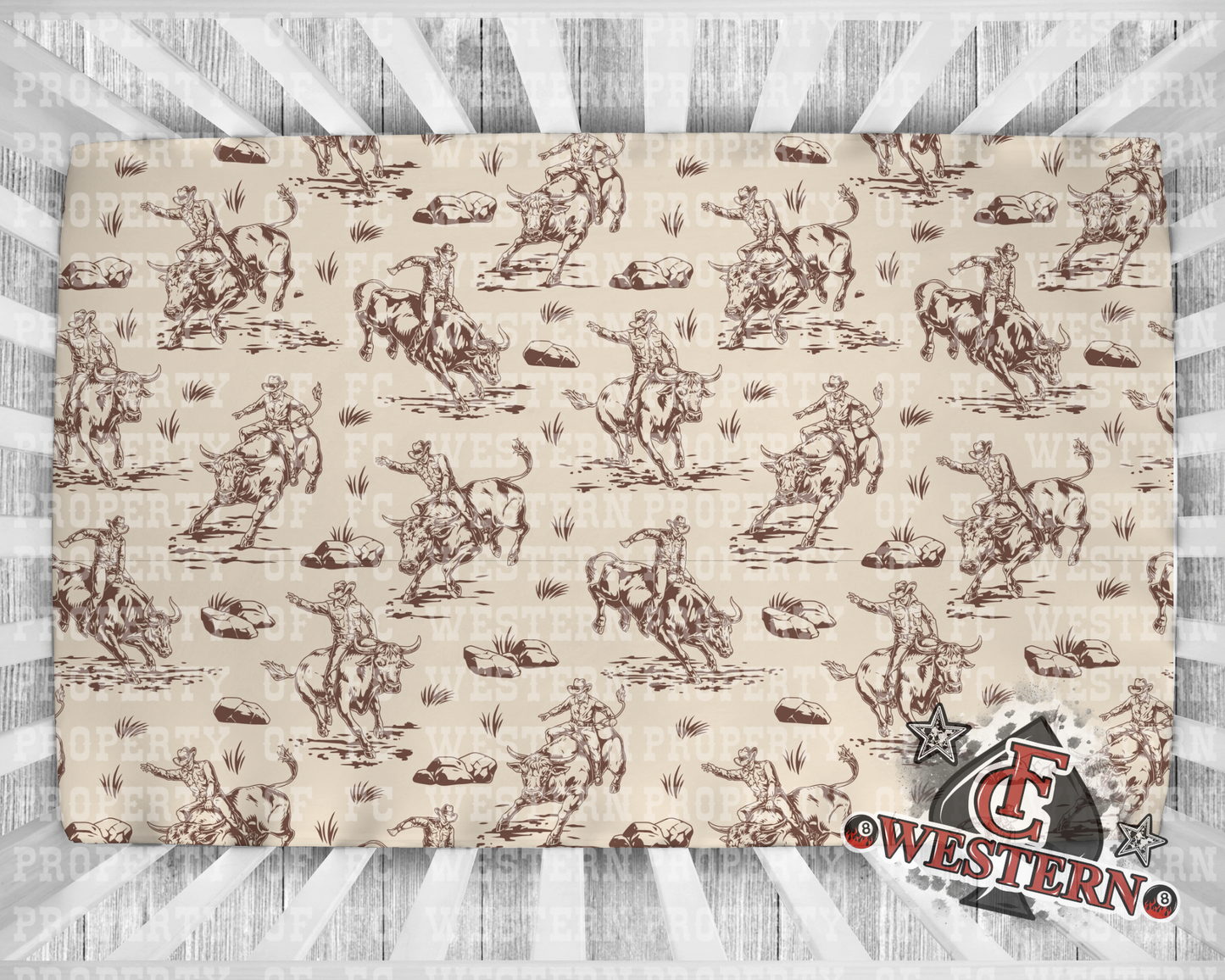 Lets Cowboy Fitted Bed Sheet *PREORDER*