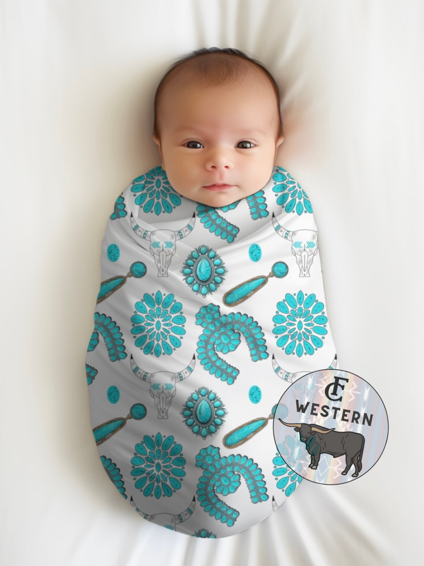 Wild Soul White Bamboo Swaddle Blanket *RTS*