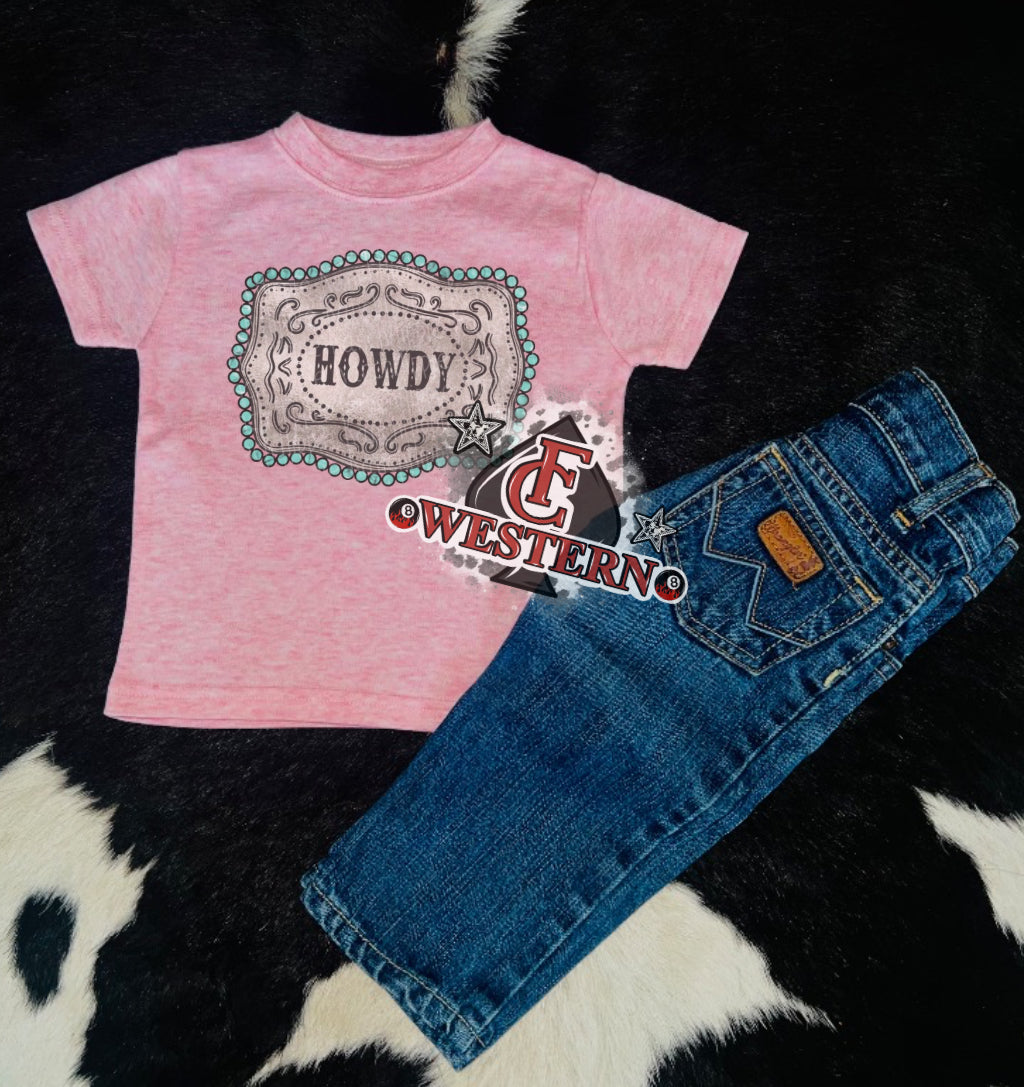 Howdy Buckle Tee (Read Full Description)