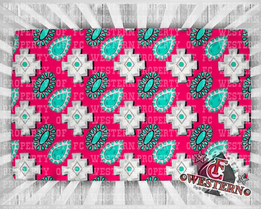 Pink Turquoise Gems Fitted Bed Sheet *PREORDER*