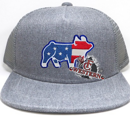 Patriotic Show Pig Hat (READ FULL DESCRIPTION)
