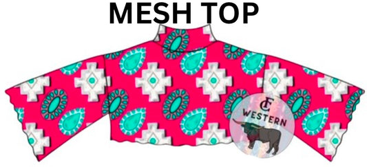 Pink Turquoise Queen Mesh Mocked Neck *READ FULL DESCRIPTION*