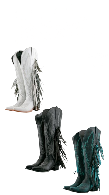 Womens tall fringe boots (read full description)