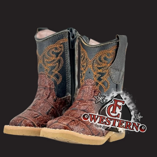 Brown Caiman Infant Boots  (READ FULL DESCRIPTION)