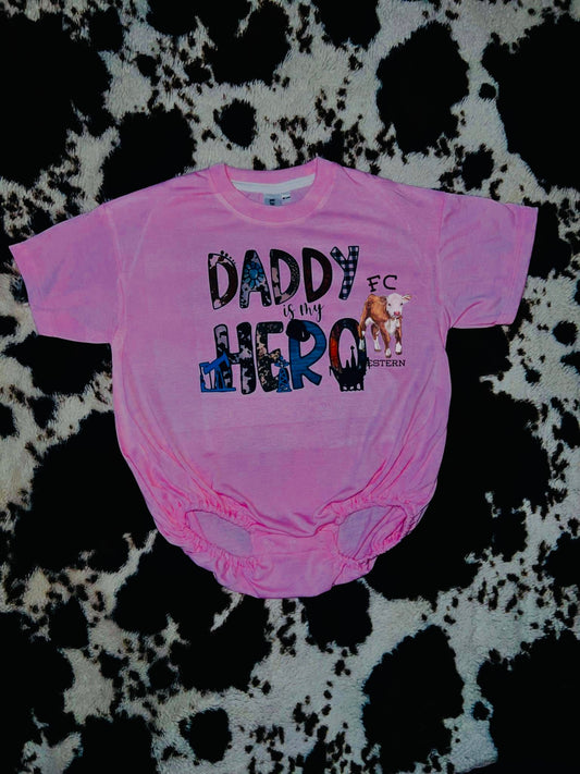 Daddy Is My Hero Bubble Romper *Oil Field* (read description)