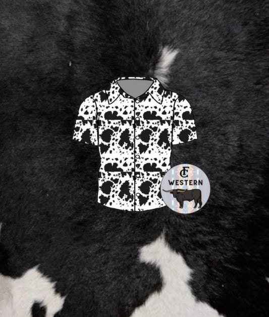 Cow print Button Up (read description)