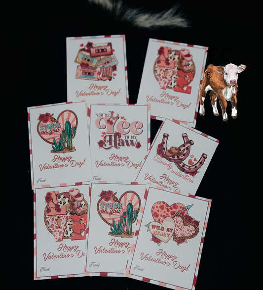 Retro Western Valentine's Cards