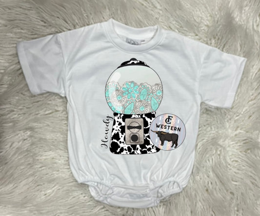 Howdy Turquoise Machine ROMPER *Read Full Description*