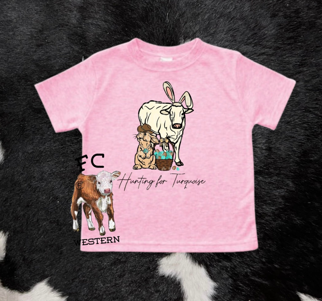 Hunting For Turquoise Pink Tee (read description)