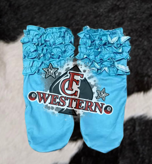 Teal/Turquoise Ruffled Boot Socks *RTS*
