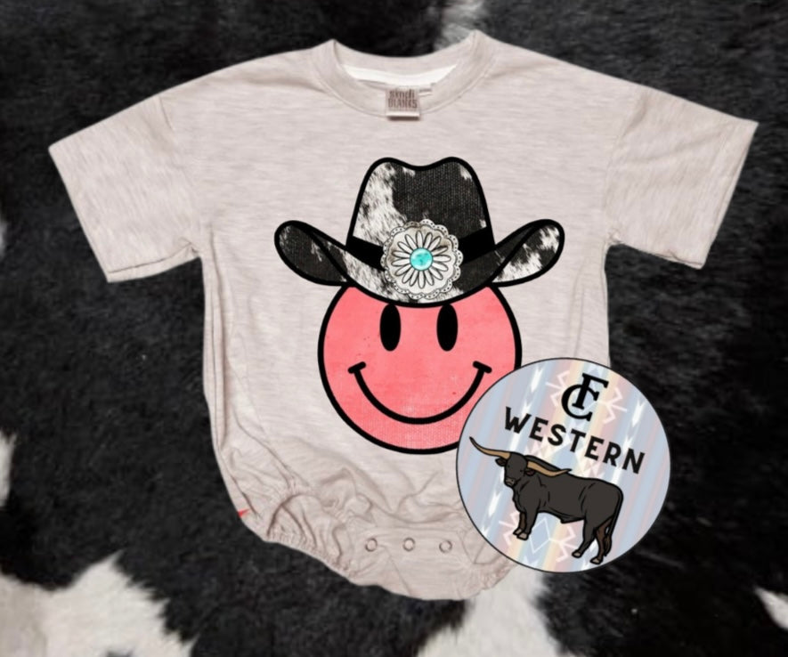 Smiley Cowgirl  ROMPER *Read Full Description*