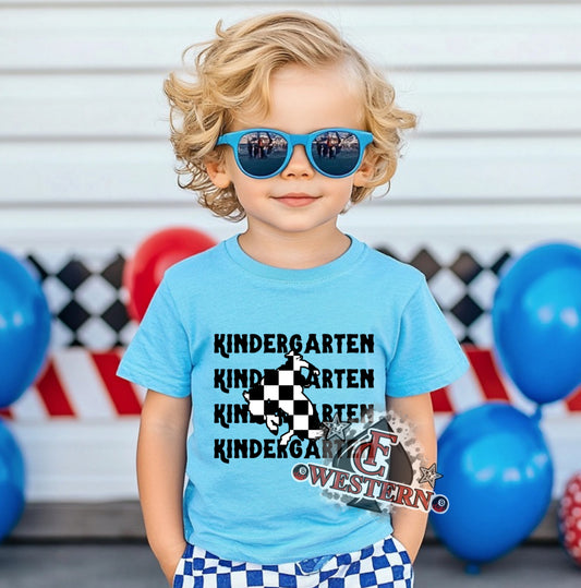 Checkered Bronc School Tee (READ FULL DESCRIPTION)