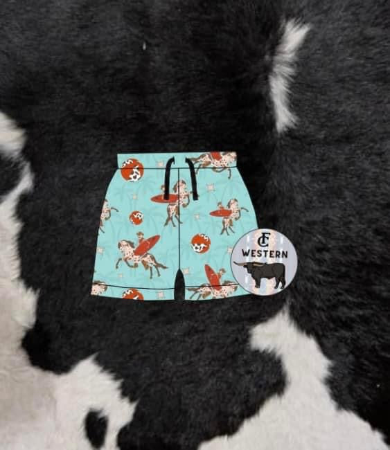 Summer Cowboy Swim Trunks *READ FULL DESCRIPTION*