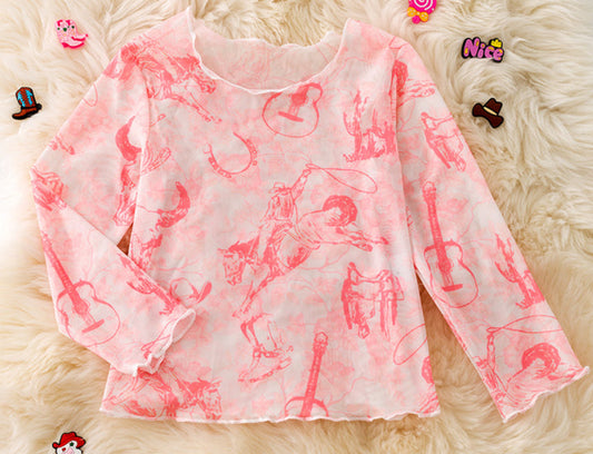 Cowgirl Up Mesh Top *RTS*