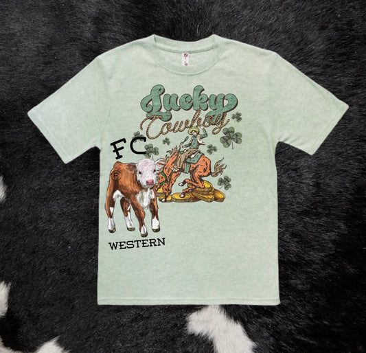 Lucky Cowboy Tee (read description)