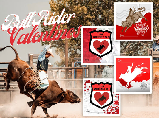 Bull Rider Valentine's Cards