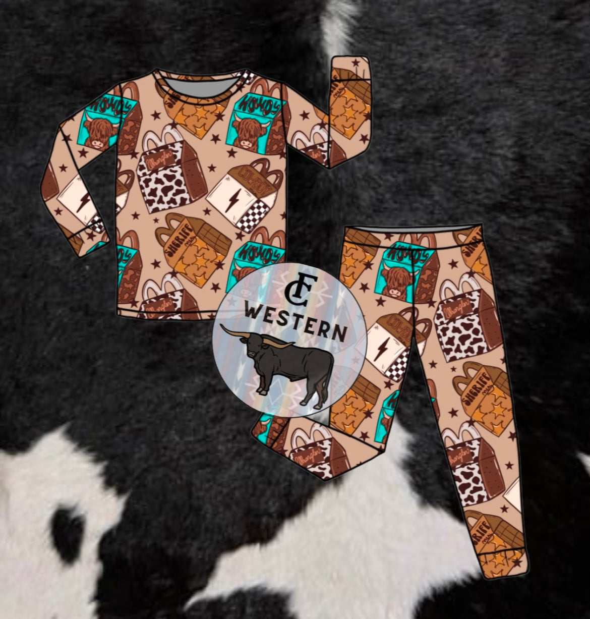 Cowkids Meals Pjs boys & girls *RTS*