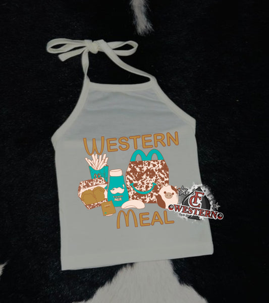 Western Meal Graphic Halter (Read Full Description)