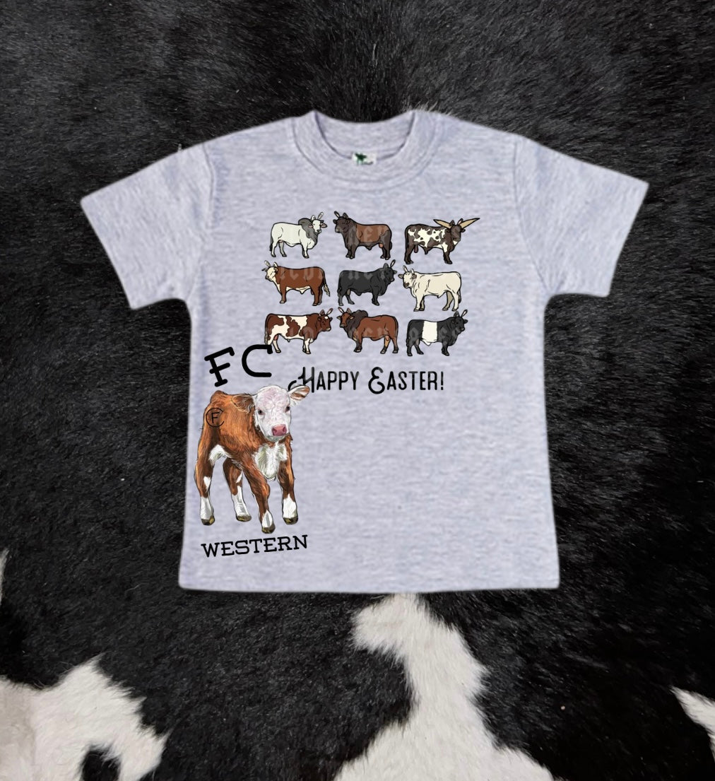 Cattle Easter Gray Tee (read description)