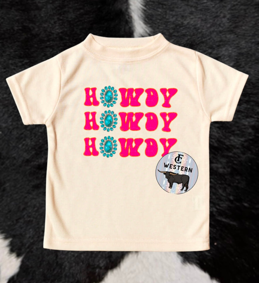 Howdy Turquoise Tee (Read Full Description)