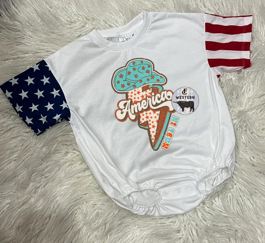 Made In America Bubble Romper (Read full description)