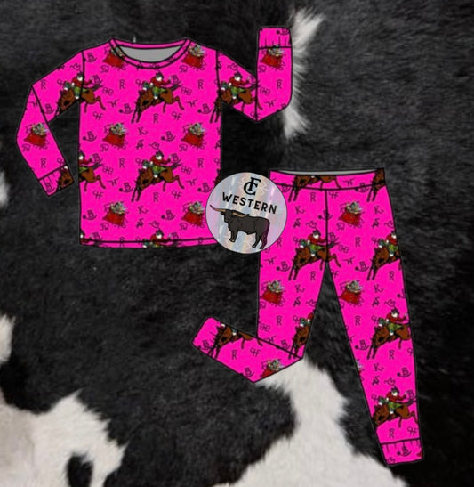 Pink Cowboy Santa Pjs *RTS*