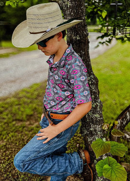 Southwestern Neon Polo Daddy & Me *RTS*