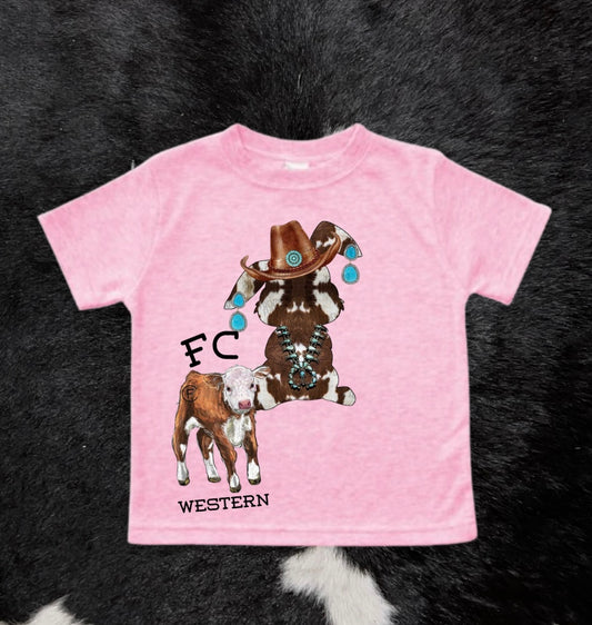 Cowhide Bunny Tee (read description)