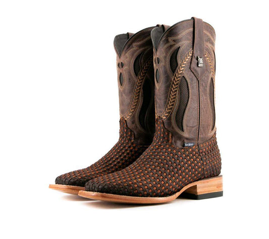 Leather Basket Weaved Western Boot (READ FULL DESCRIPTION)