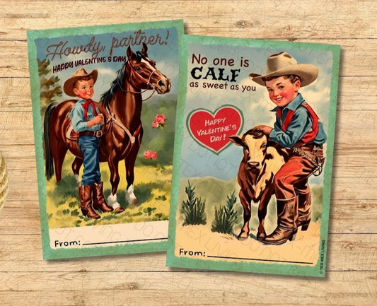 Vintage Cowboy Valentine's Cards