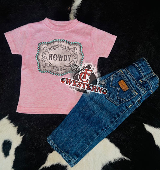 Howdy Buckle  Tee (Read Full Description)