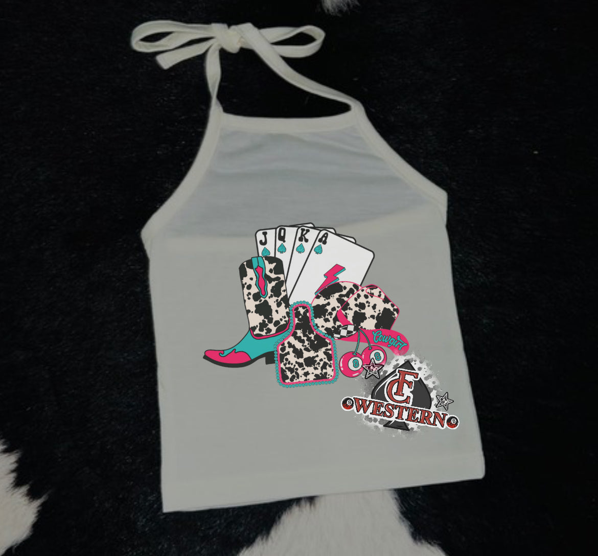 Cowgirl Mash Up Graphic Halter (Read Full Description)i