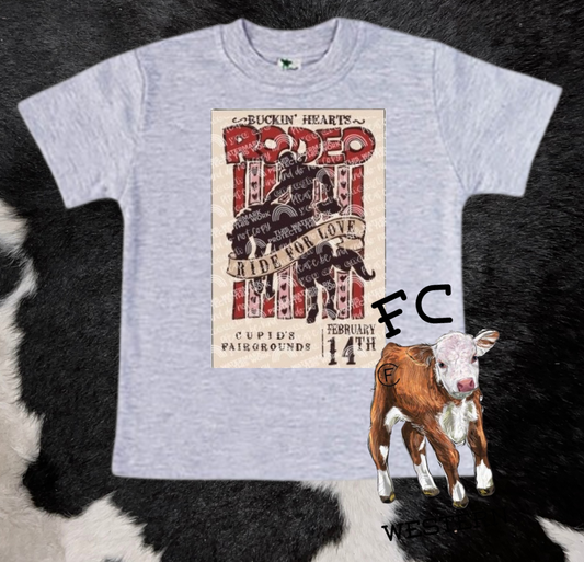 Buckin Hearts Rodeo Tee (read description)